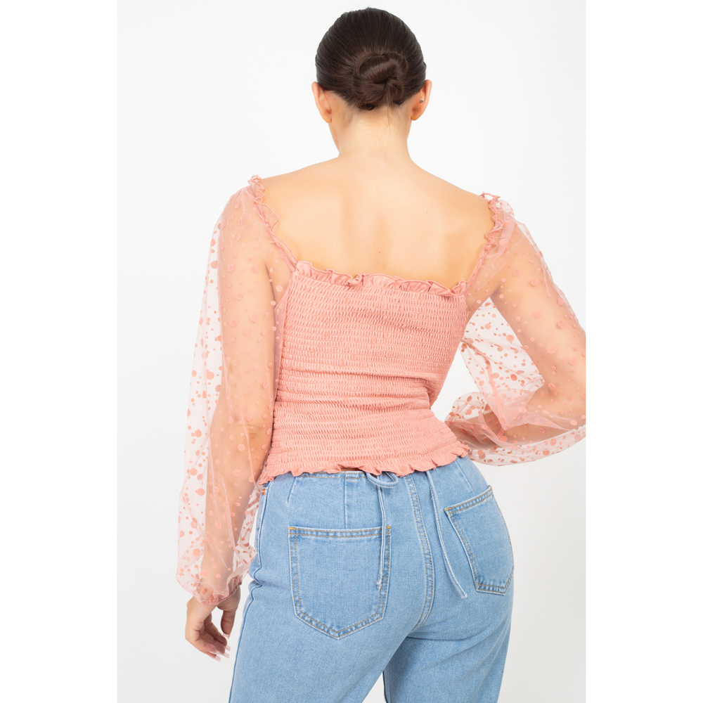 Square Neck Smocking Top - Picture 5 of 8